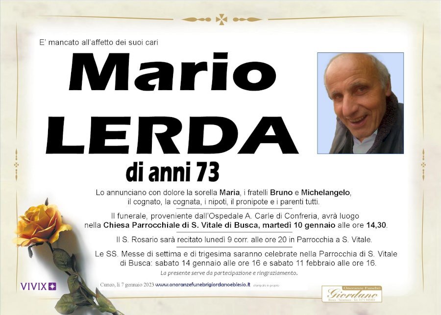 Manifesto di MARIO LERDA