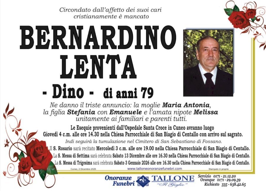 Manifesto di BERNARDINO LENTA "DINO"