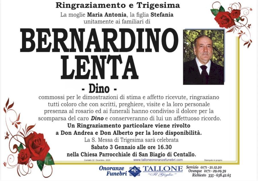 Manifesto di BERNARDINO LENTA "DINO"