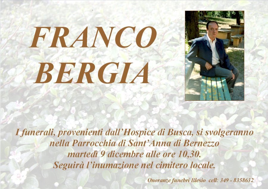 Manifesto di FRANCO BERGIA