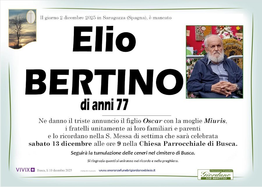 Manifesto di ELIO BERTINO