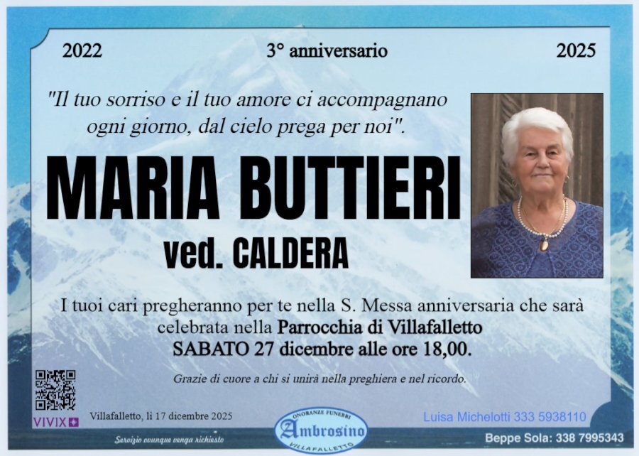 Manifesto di MARIA BUTTIERI ved. CALDERA