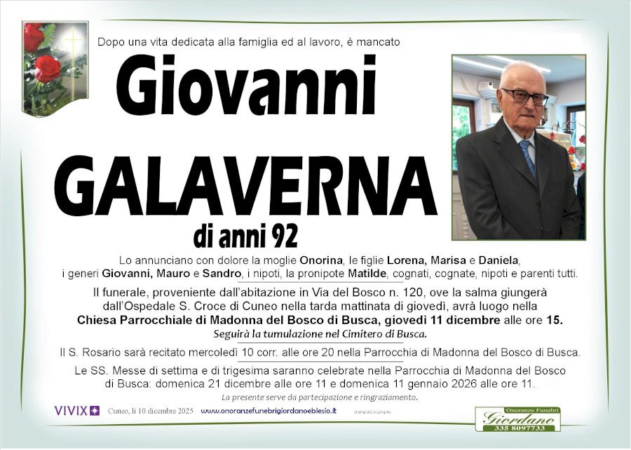 Manifesto di GIOVANNI GALAVERNA