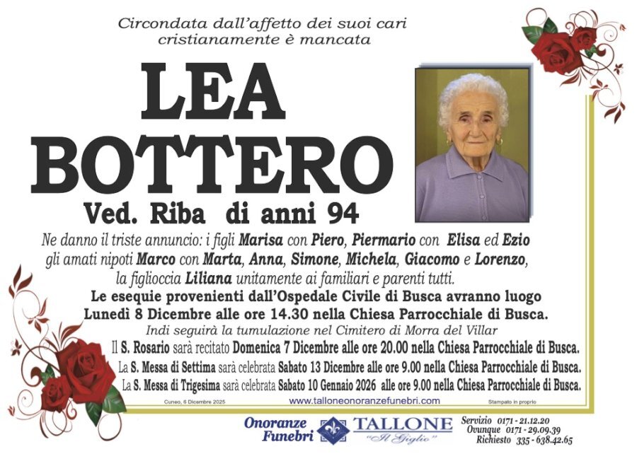 Manifesto di LEA BOTTERO ved. RIBA