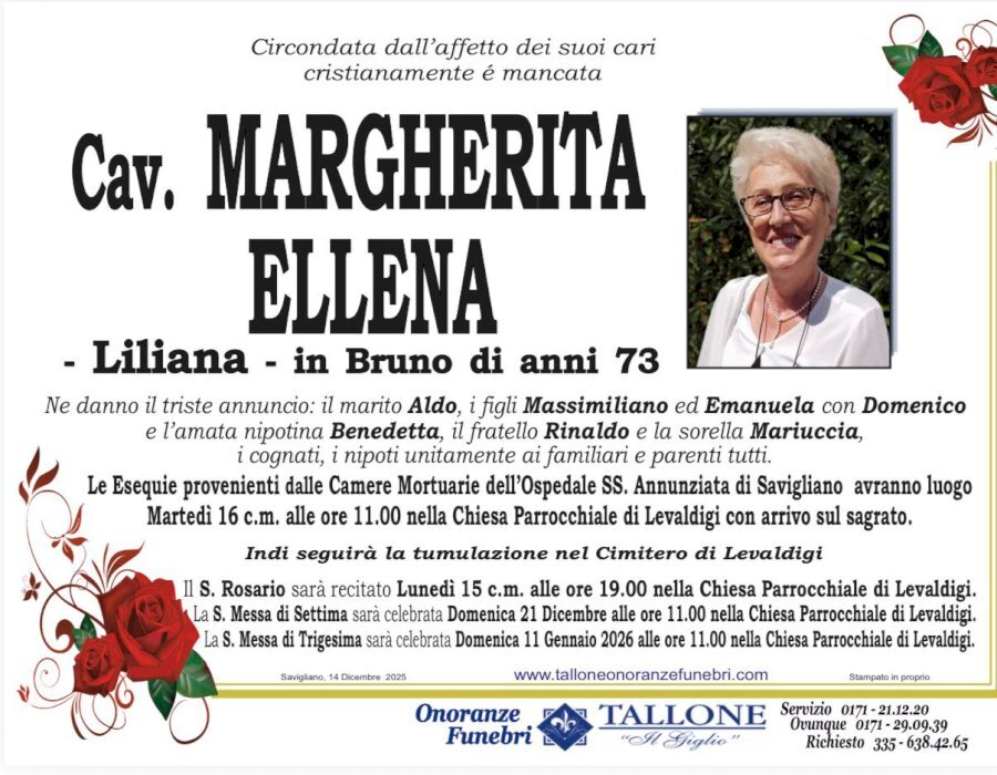 Manifesto di CAV. MARGHERITA ELLENA "LILIANA" in BRUNO