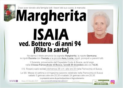 MARGHERITA ISAIA ved. BOTTERO