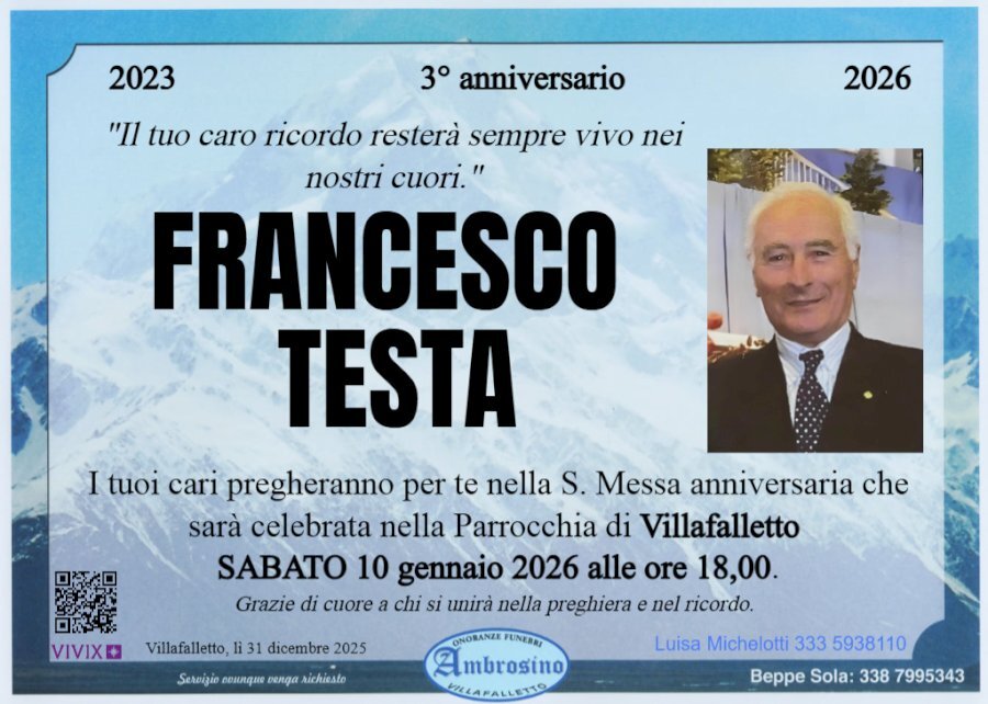 Manifesto di FRANCESCO TESTA