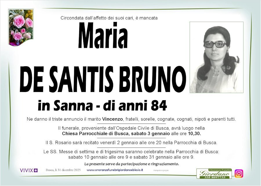 Manifesto di MARIA DE SANTIS BRUNO in SANNA