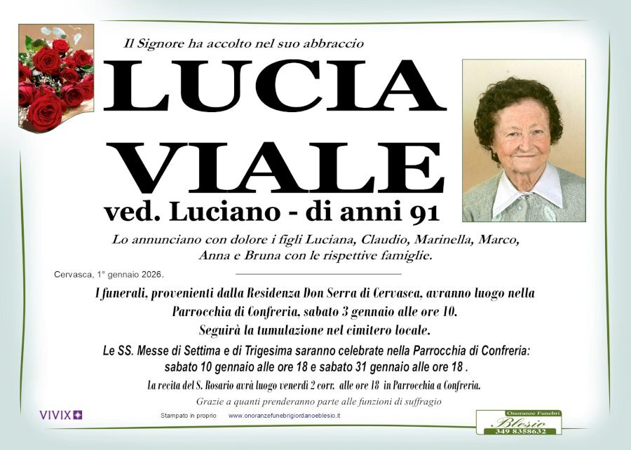 Manifesto di LUCIA VIALE ved. LUCIANO