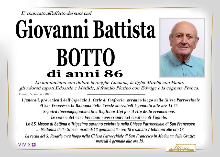 Manifesto di GIOVANNI BATTISTA BOTTO