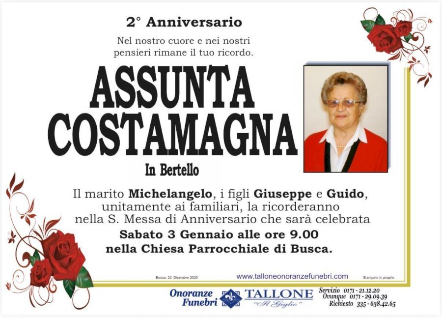 Manifesto di ASSUNTA COSTAMAGNA in BERTELLO