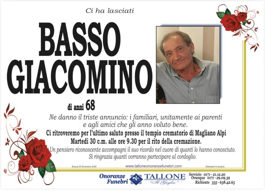 Manifesto di GIACOMINO BASSO