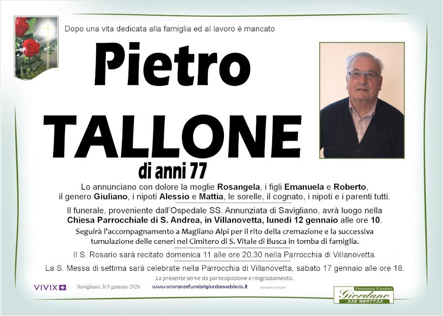 Manifesto di PIETRO TALLONE