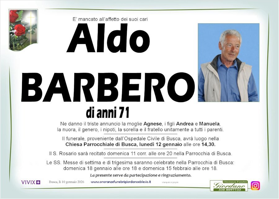 Manifesto di ALDO BARBERO