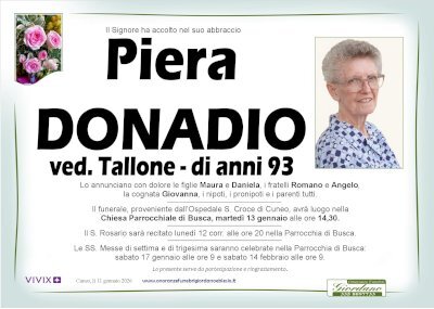 PIERA DONADIO ved. TALLONE