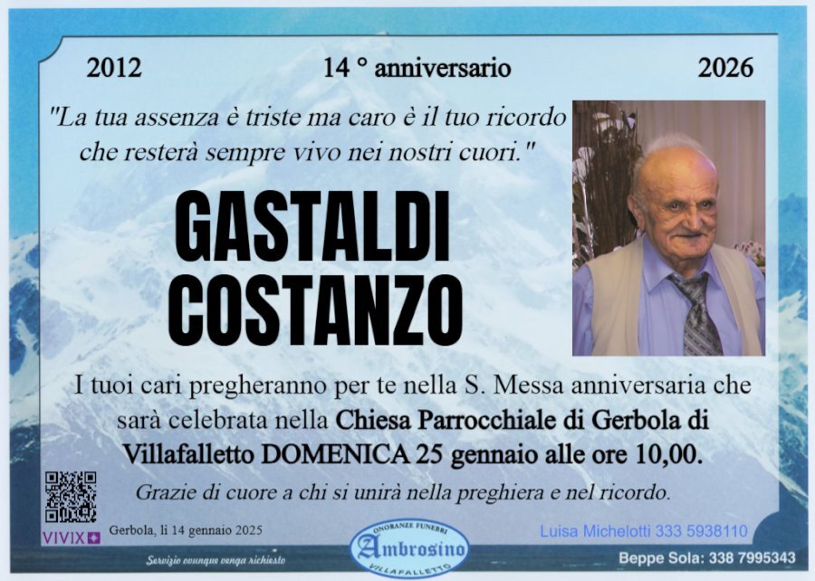 Manifesto di COSTANZO GASTALDI