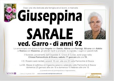 GIUSEPPINA SARALE ved. GARRO