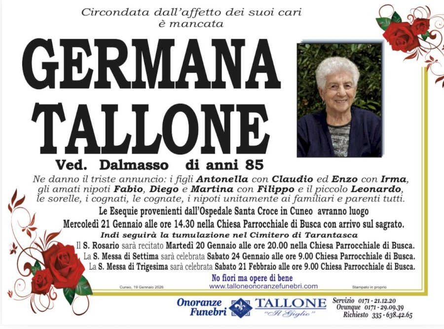 Manifesto di GERMANA TALLONE ved. DALMASSO