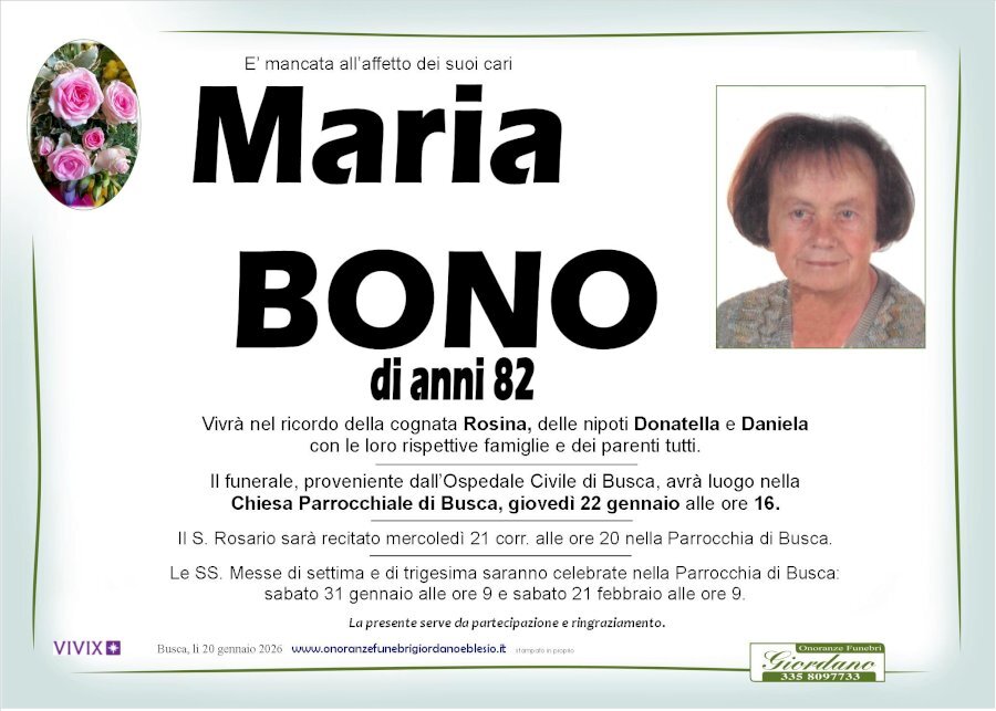 Manifesto di MARIA BONO