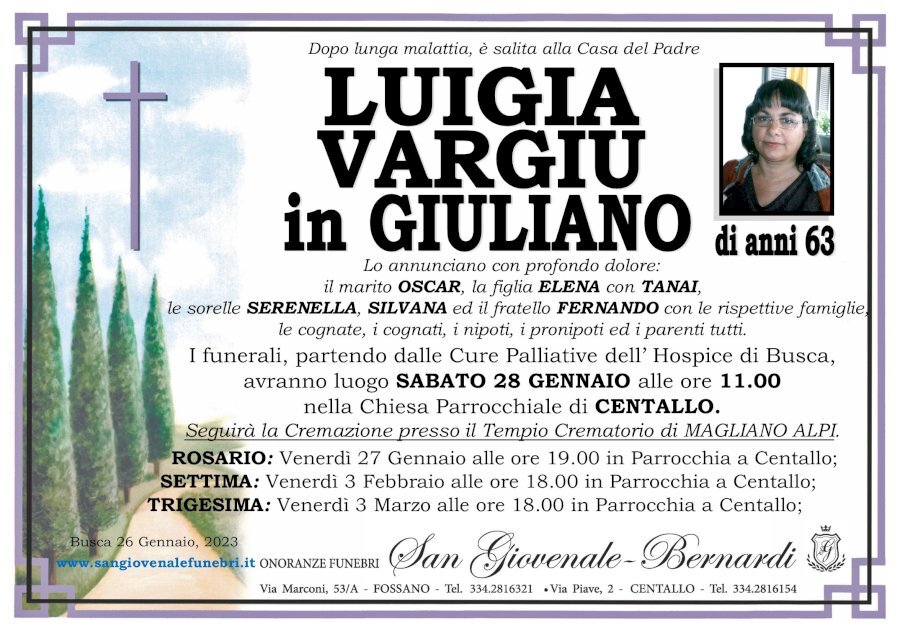 Manifesto di LUIGIA VARGIU in GIULIANO