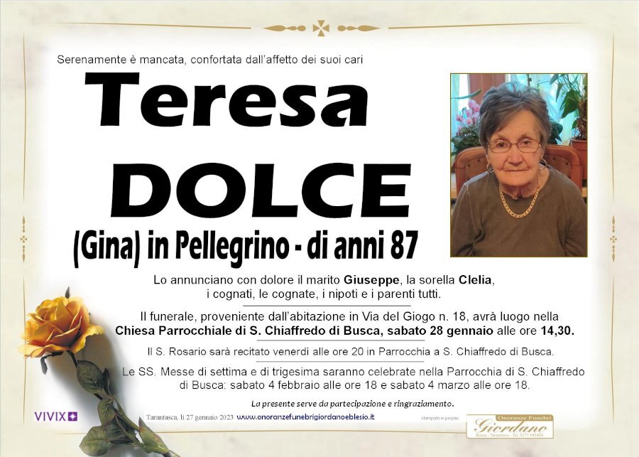 Manifesto di TERESA DOLCE 