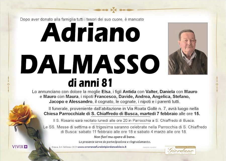 Manifesto di ADRIANO DALMASSO