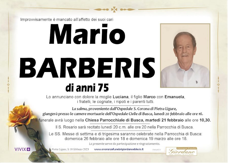 Manifesto di MARIO BARBERIS