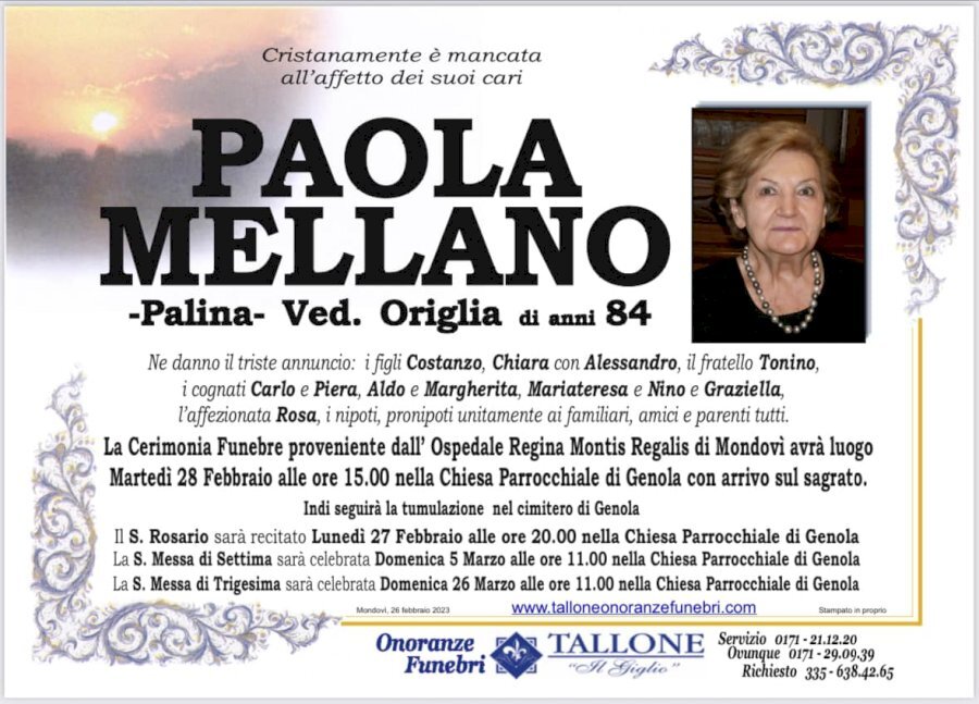Manifesto di PAOLA MELLANO 