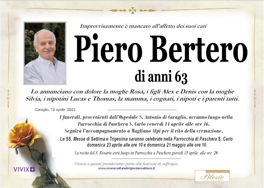 Manifesto di PIERO BERTERO