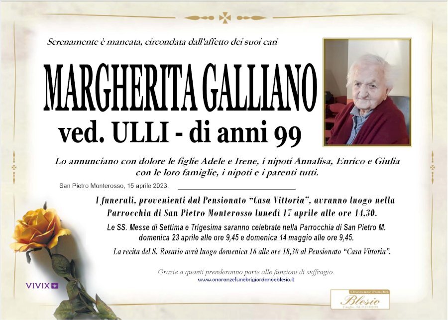 Manifesto di MARGHERITA GALLIANO ved. ULLI