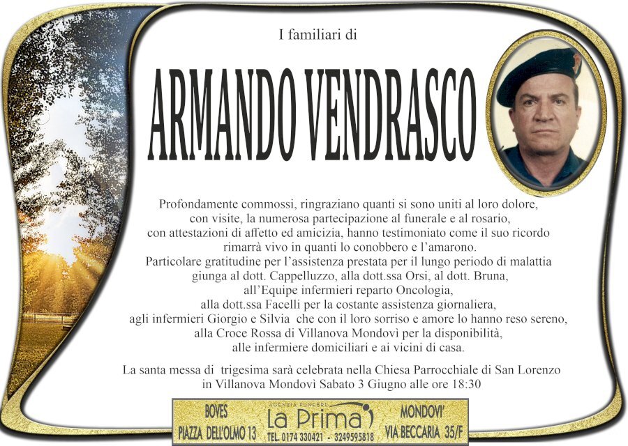 Manifesto di ARMANDO VENDRASCO