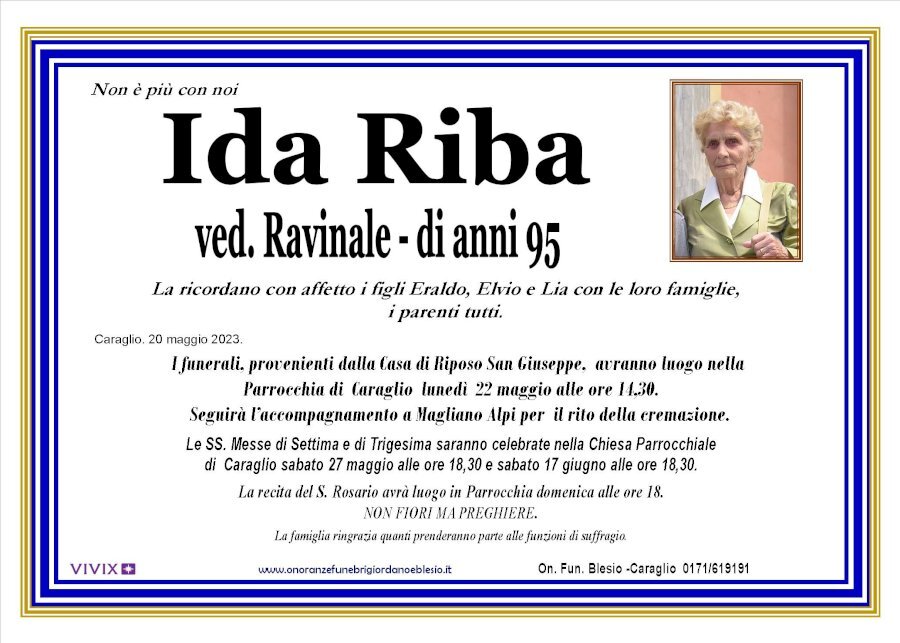 Manifesto di IDA RIBA ved. RAVINALE