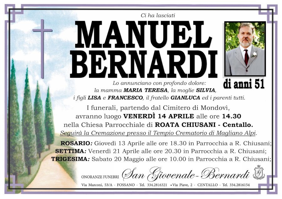 Manifesto di MANUEL BERNARDI
