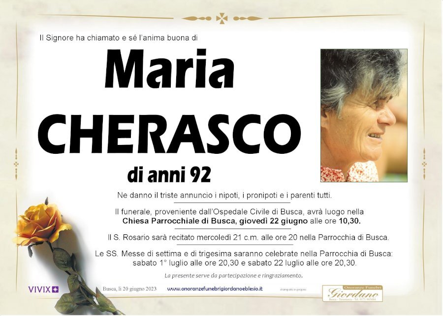 Manifesto di MARIA CHERASCO