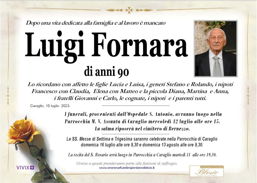 Manifesto di LUIGI FORNARA