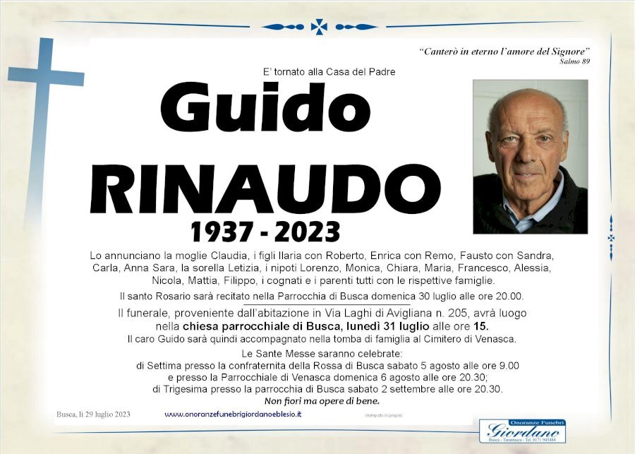 Manifesto di GUIDO RINAUDO
