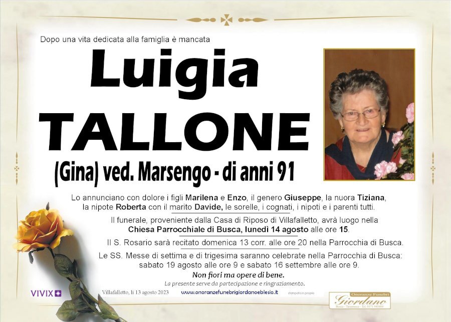 Manifesto di LUIGIA TALLONE 