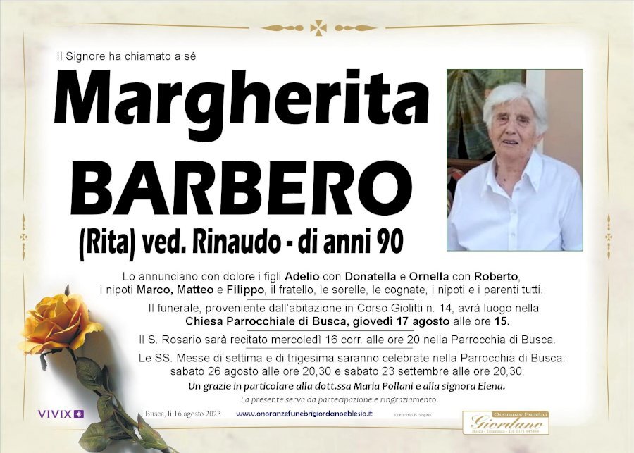 Manifesto di MARGHERITA BARBERO 