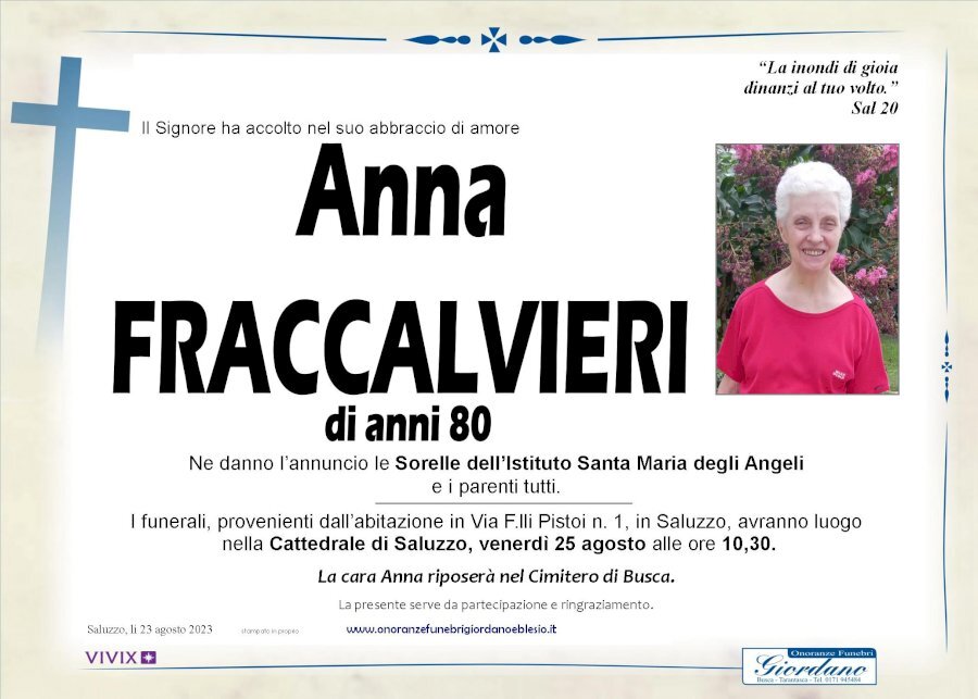 Manifesto di ANNA FRACCALVIERI