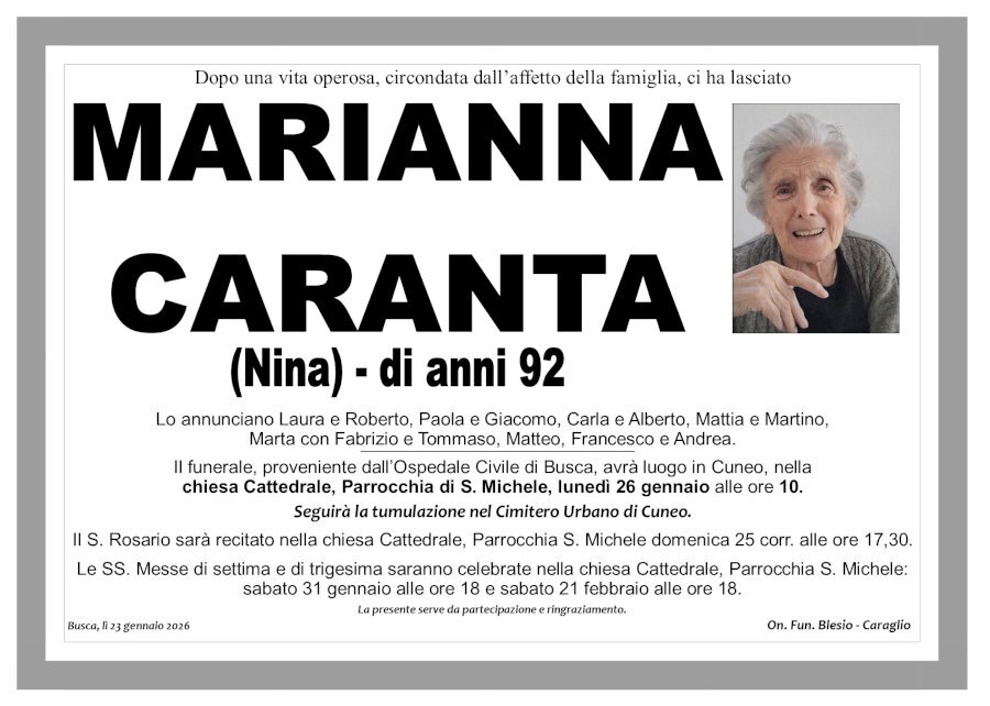 Manifesto di MARIANNA CARANTA "NINA"
