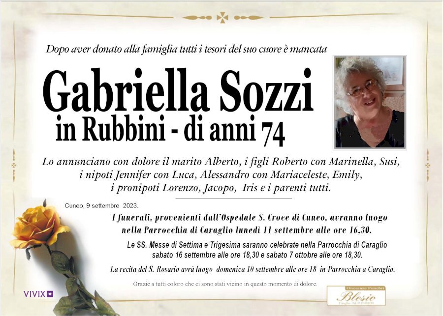 Manifesto di GABRIELLA SOZZI in RUBBINI