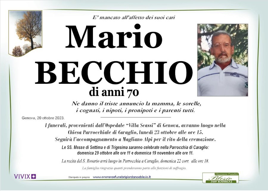 Manifesto di MARIO BECCHIO