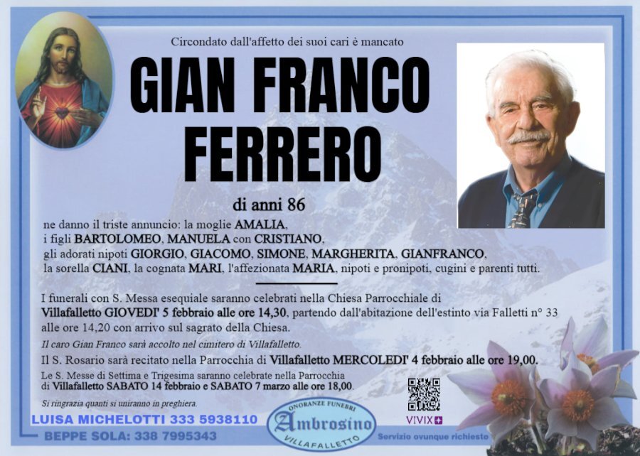 Manifesto di GIAN FRANCO FERRERO