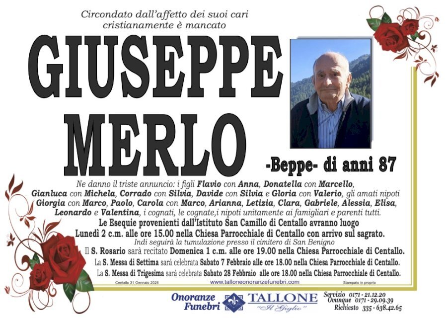 Manifesto di GIUSEPPE MERLO "BEPPE"