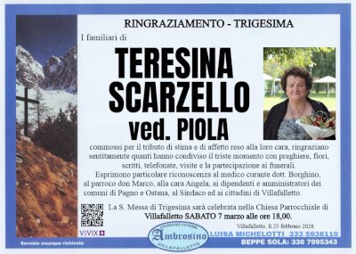 TERESINA SCARZELLO ved. PIOLA