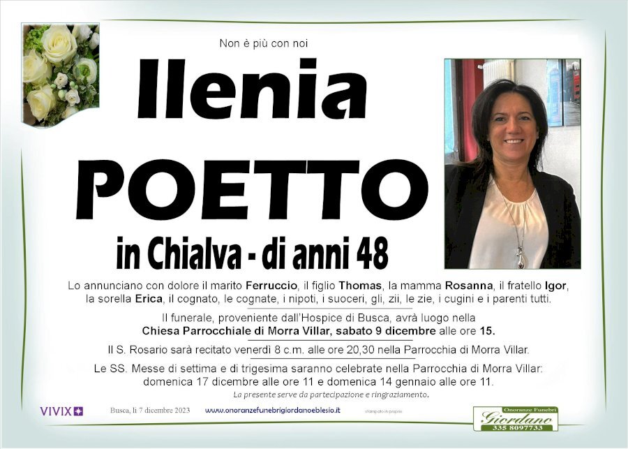 Manifesto di ILENIA POETTO in CHIALVA