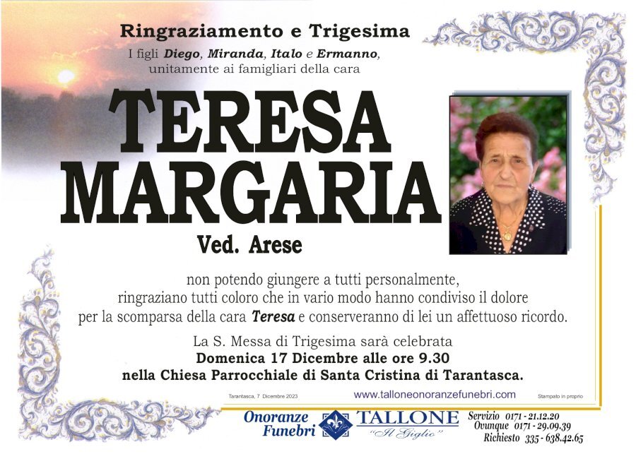 Manifesto di TERESA MARGARIA