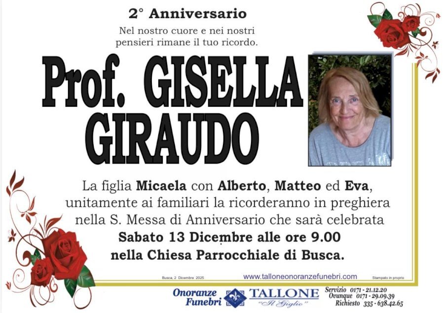 Manifesto di PROF. GISELLA GIRAUDO