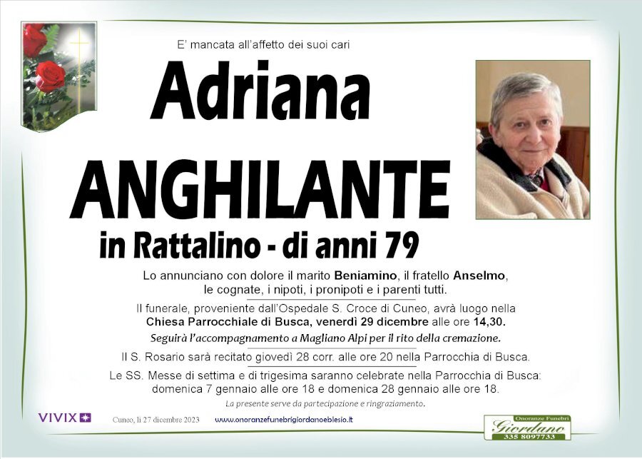 Manifesto di ADRIANA ANGHILANTE in RATTALINO