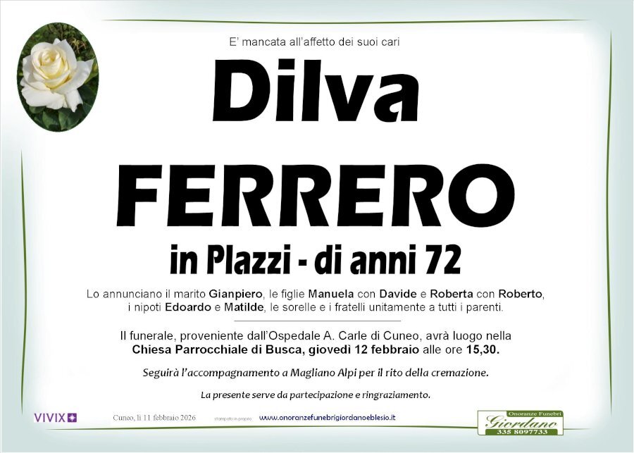 Manifesto di DILVA FERRERO in PLAZZI